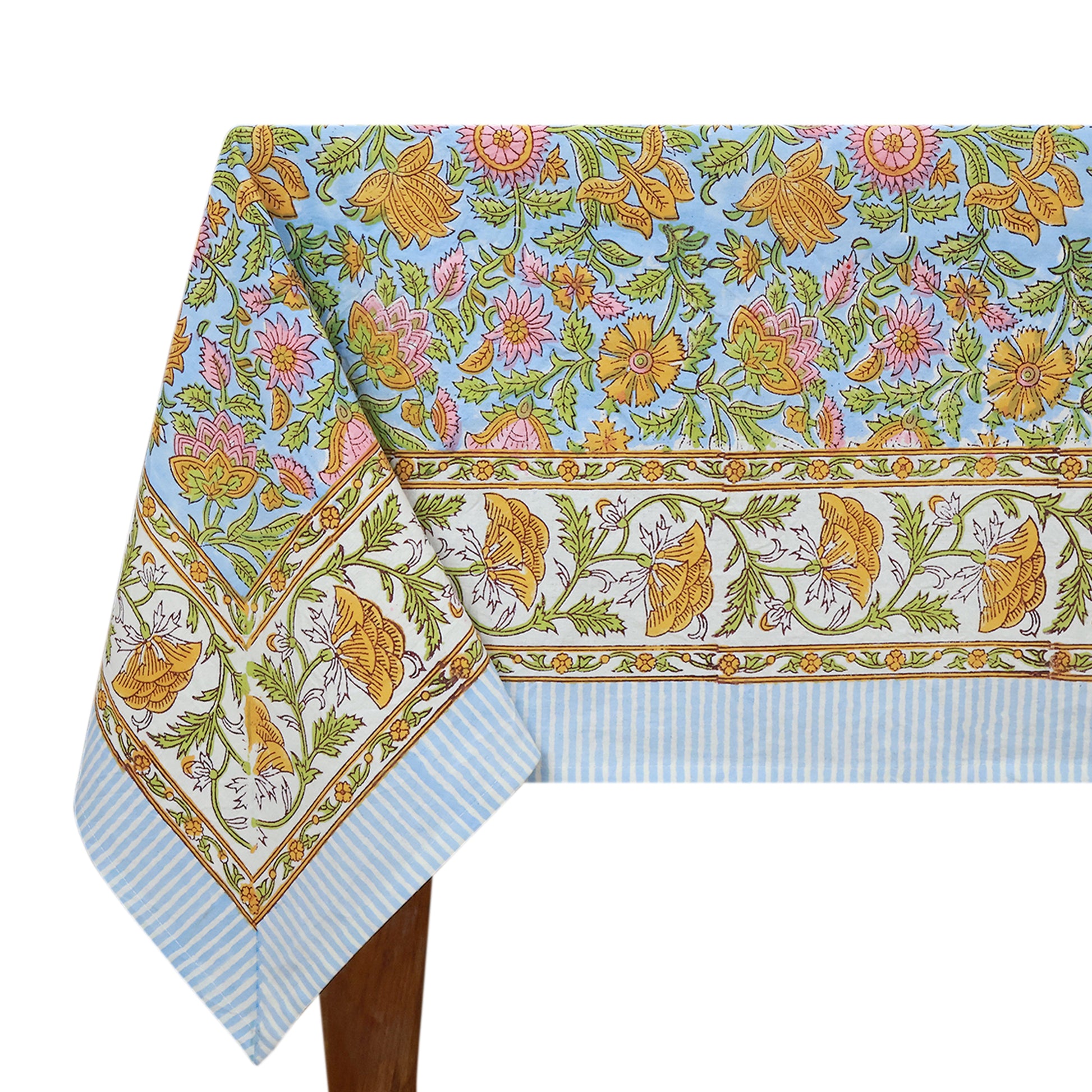 Rectangle Cotton Hand Block Print Dinning Table Cover for Table Decor - My Store
