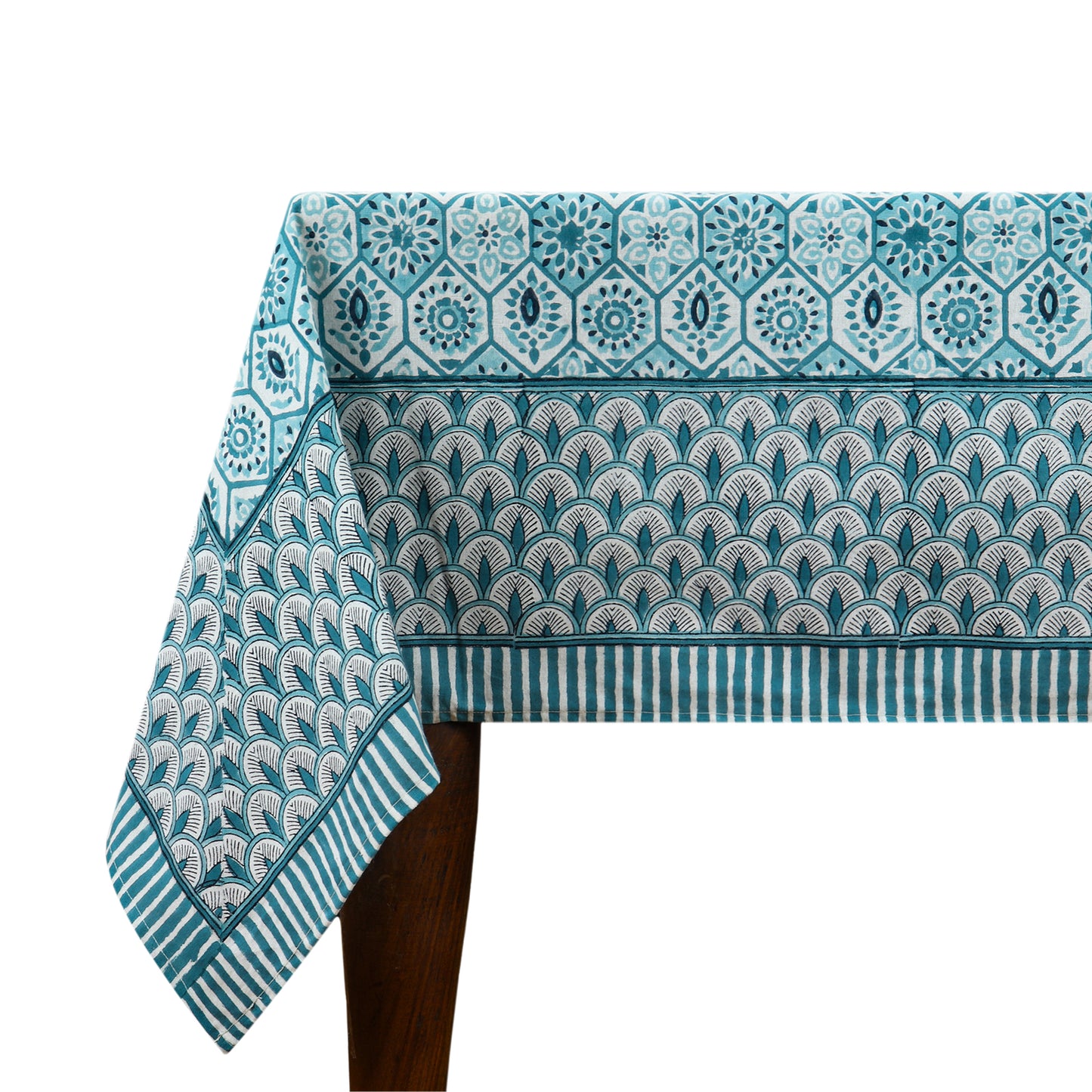 Rectangle Block Printed Cotton Table Cover - Dinning Decoration Table Linens - My Store