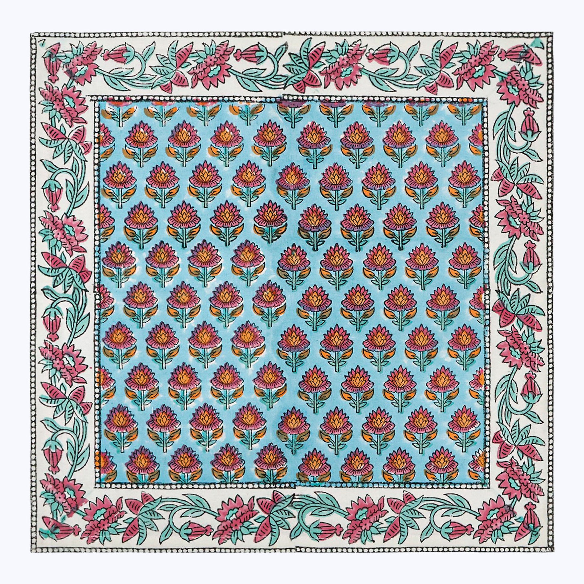 Cotton Hand Block Printed Napkins Set Of 4 Pieces - My Store