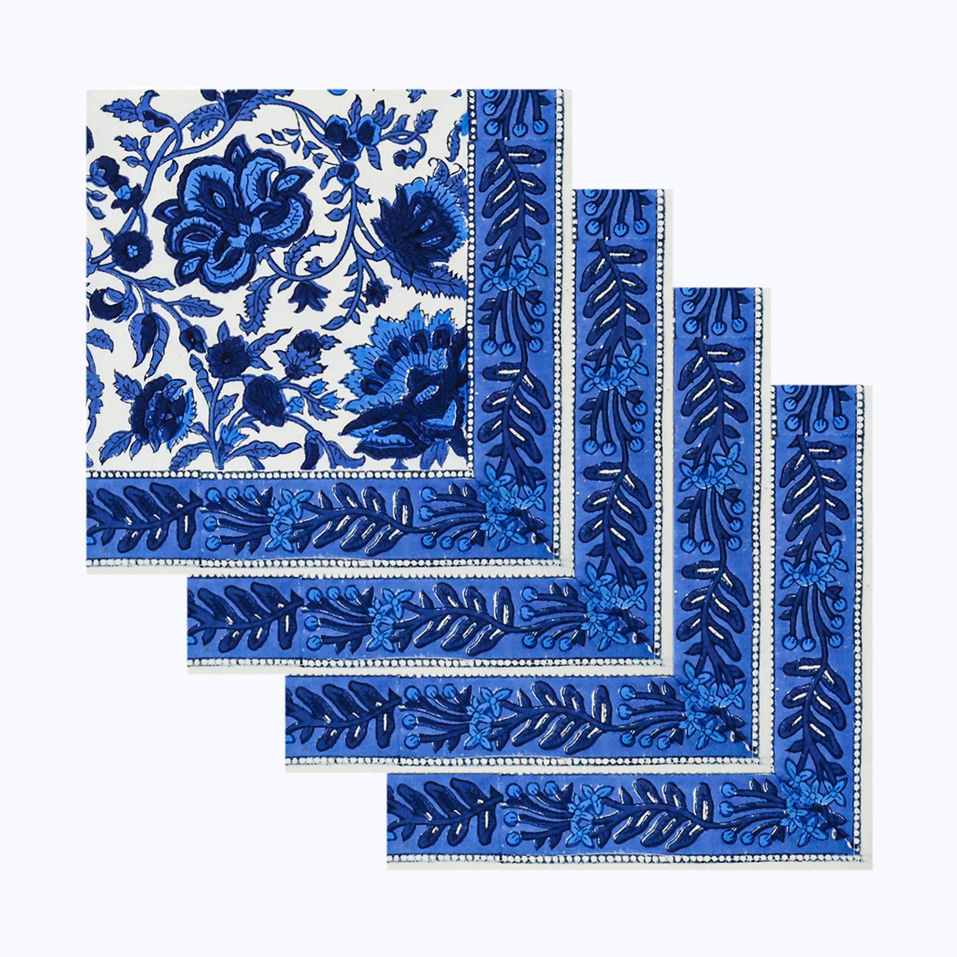 Cotton Handcrafted Block Print Set Of 4 Table Napkins - My Store