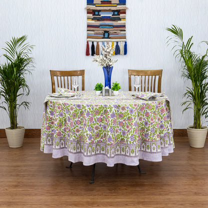 Handmade Block Printed Cotton Round Tablecloth - My Store