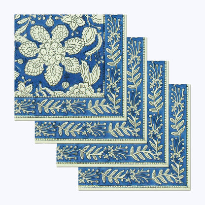 Hand Block Printed Cotton Set Of 4 Table Napkins - My Store