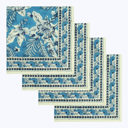 Cotton Hand Block Printed Napkins Set Of 4 - My Store
