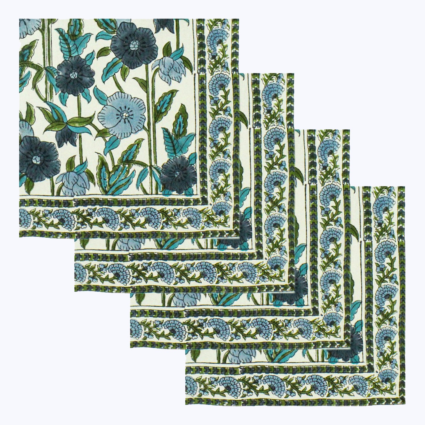 Hand Block Printed Cotton Napkins Set Of 4 - My Store