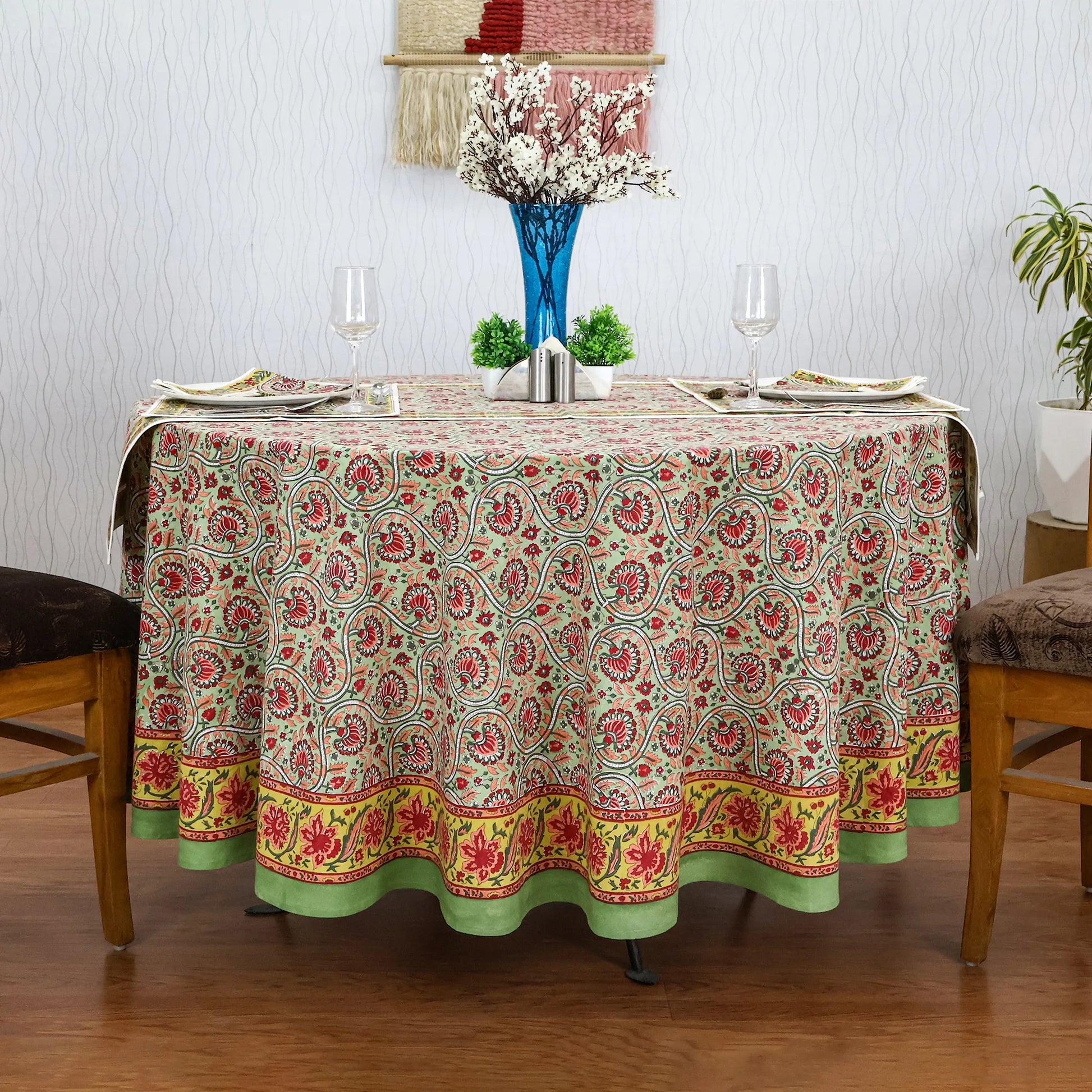 Red and Green Dining Tablecloth, Wedding Table Decorative Table Cloth - My Store