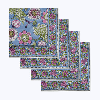 Hand Block Printed Cotton Napkins Set Of 4 - My Store