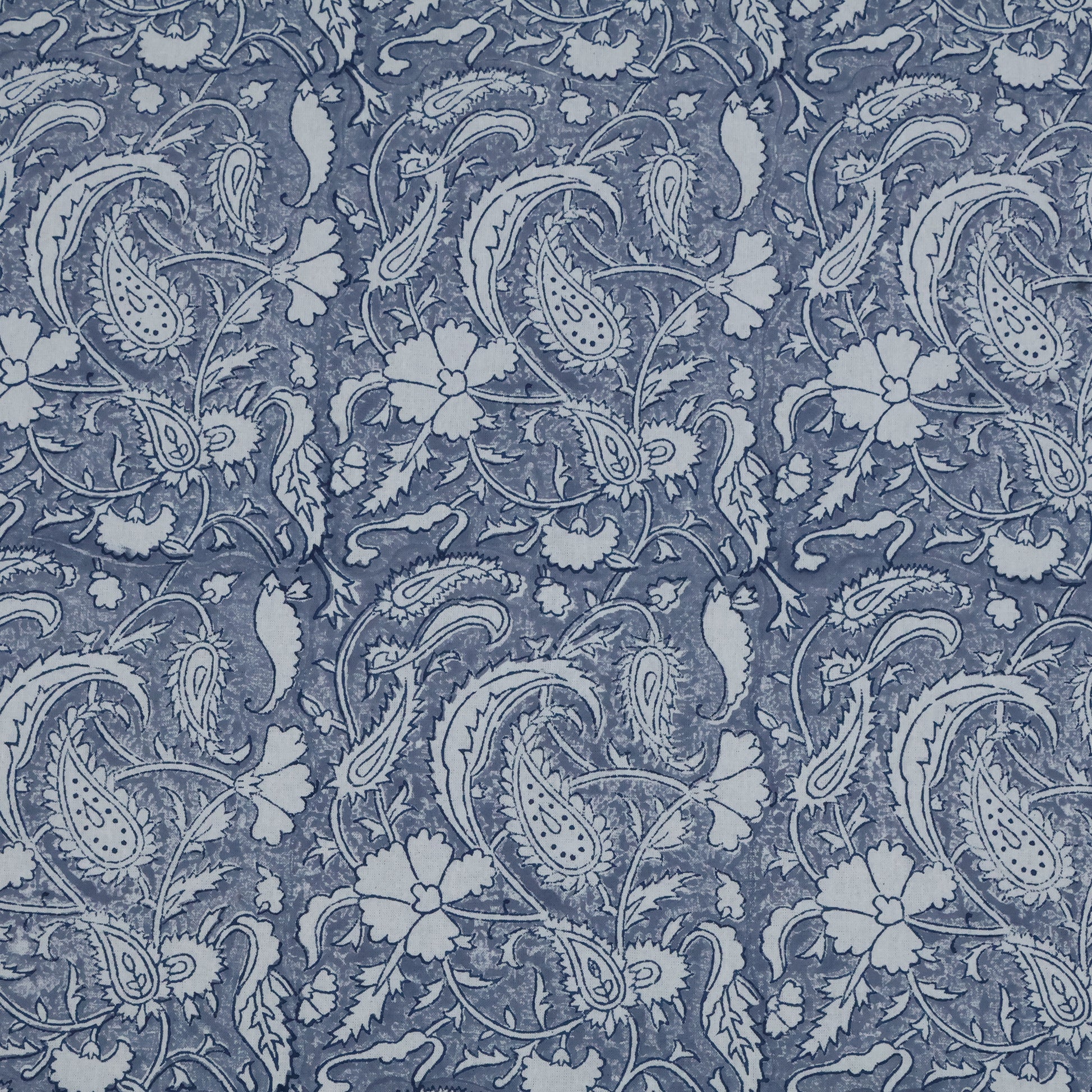 Cotton Bedsheet – Hand Block Floral Print – Blue and White – King, Queen, Twin Sizes - My Store