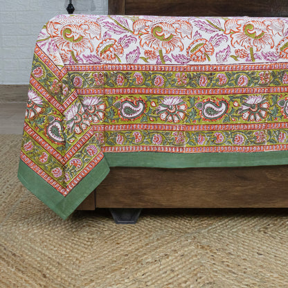 Cotton Bedsheet – Hand Block Floral Print – Pink & Brown – King, Queen, Twin Sizes - My Store