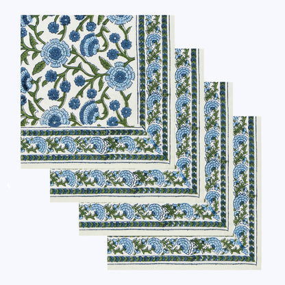 Indian Handmade Block Printed Cotton Napkins Set Of 4 - My Store