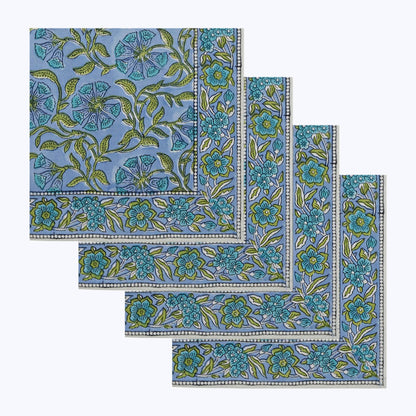 Cotton Handmade Block Printed Napkins Set Of 4 - My Store