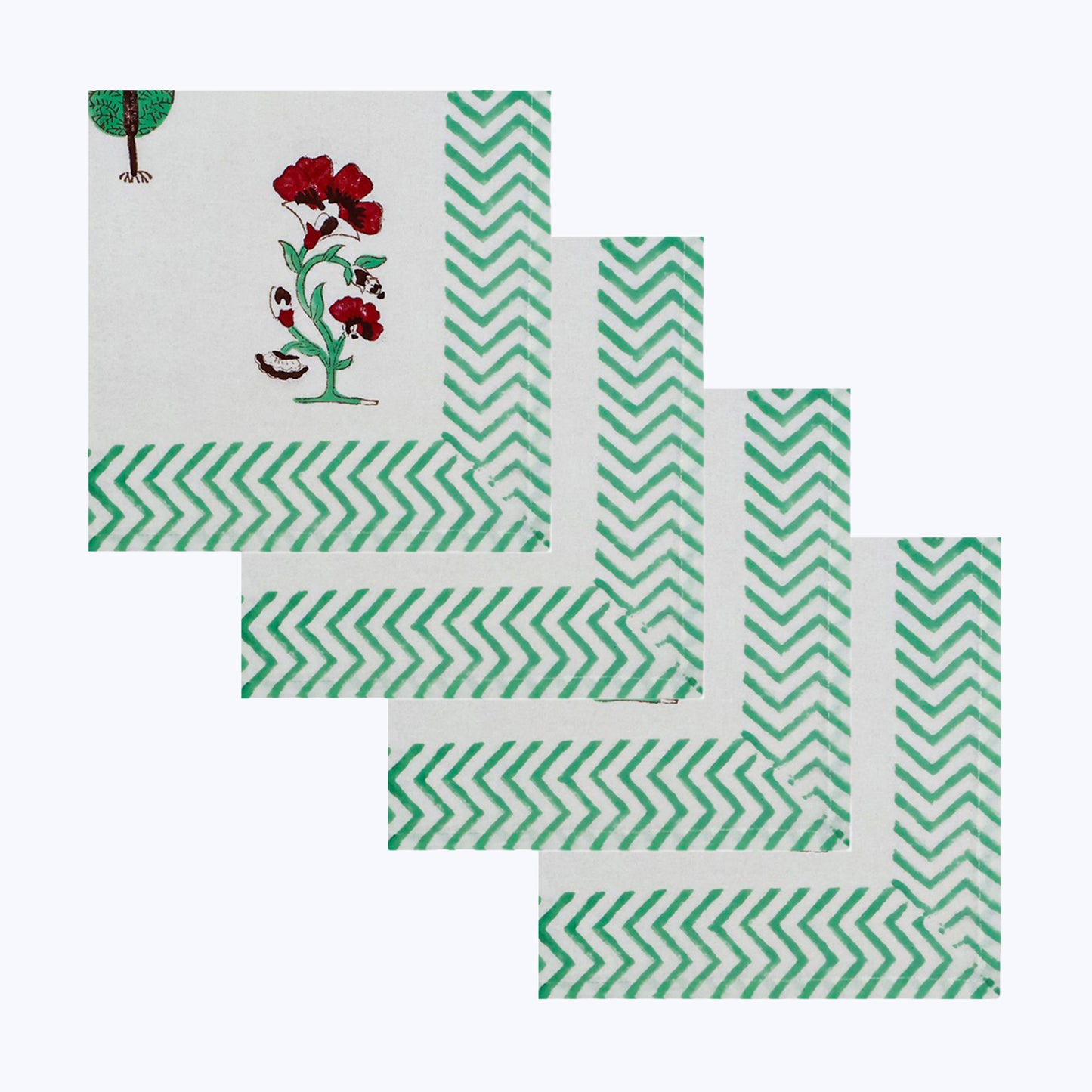 Hand Block Printed Cotton Napkins Set Of 4 - My Store