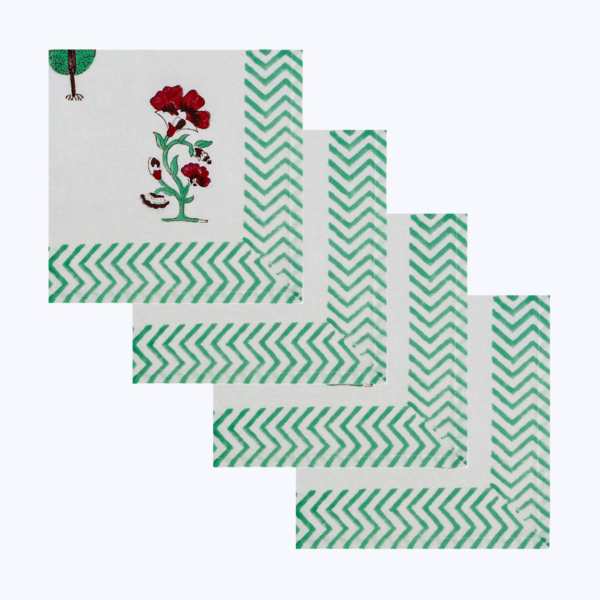 Hand Block Printed Cotton Napkins Set Of 4 - My Store