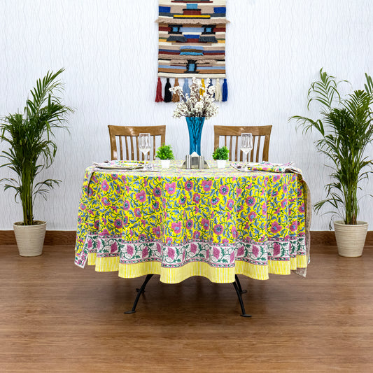 Handmade Block Printed Cotton Tablecloth - My Store