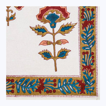 Red and White Hand Block Printed Cotton Napkins Set Of 4 - My Store