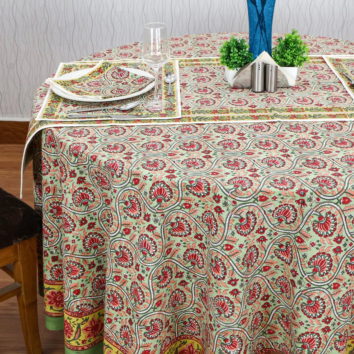 Red and Green Dining Tablecloth, Wedding Table Decorative Table Cloth - My Store