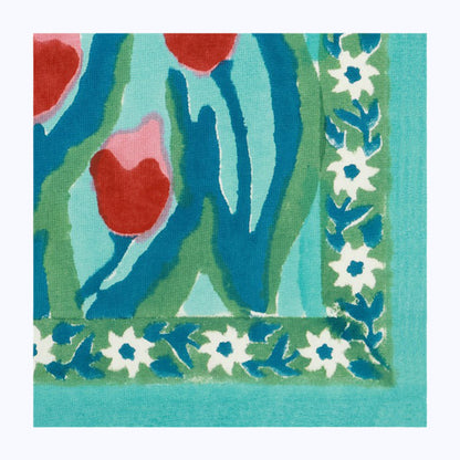 Green and Red Hand Block Printed Cotton Napkins Set Of 4 - My Store