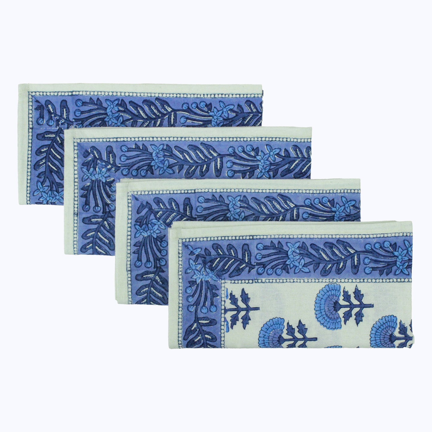 Hand Block Printed Dinning Cotton Set Of 4 Table Napkins - My Store