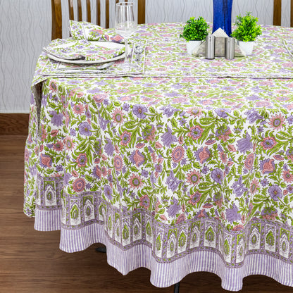 Handmade Block Printed Cotton Round Tablecloth - My Store