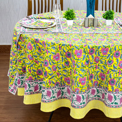Handmade Block Printed Cotton Tablecloth - My Store