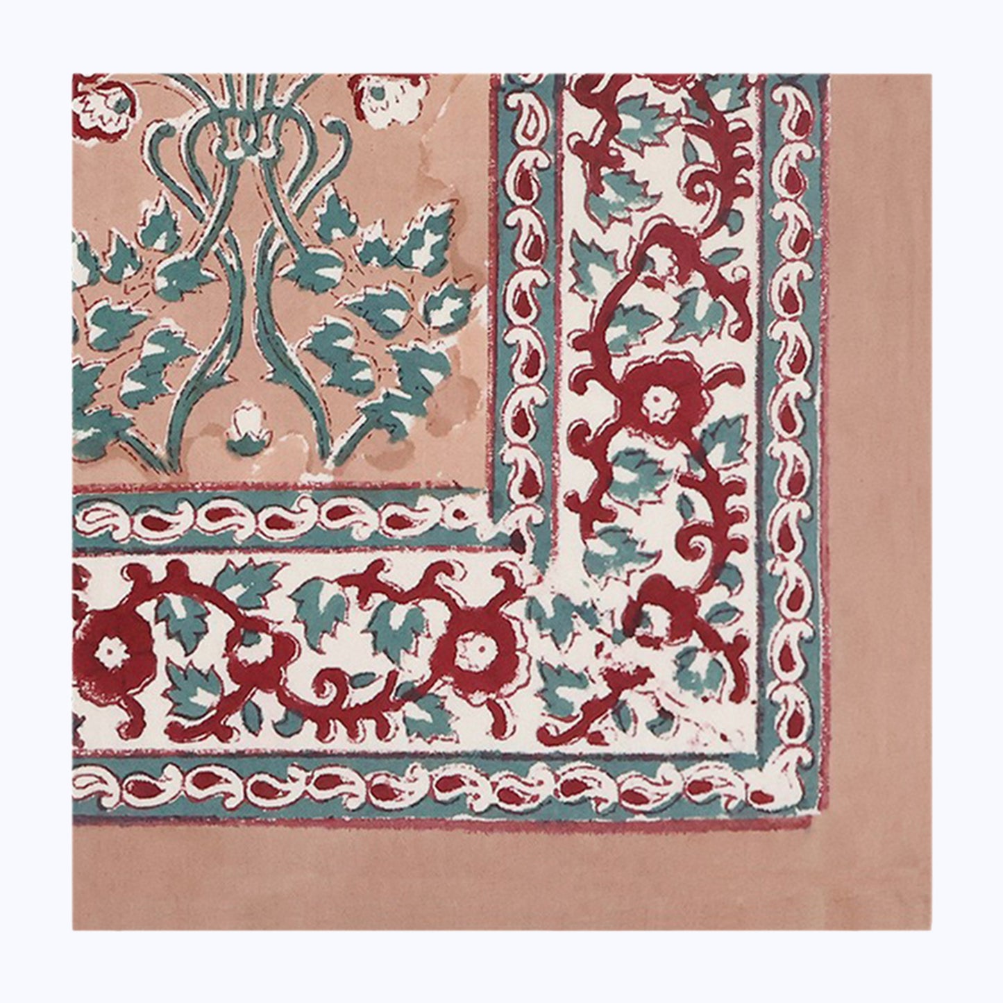 Red and Brown Handcrafted Block Printed Set Of 4 Cotton Napkins - My Store