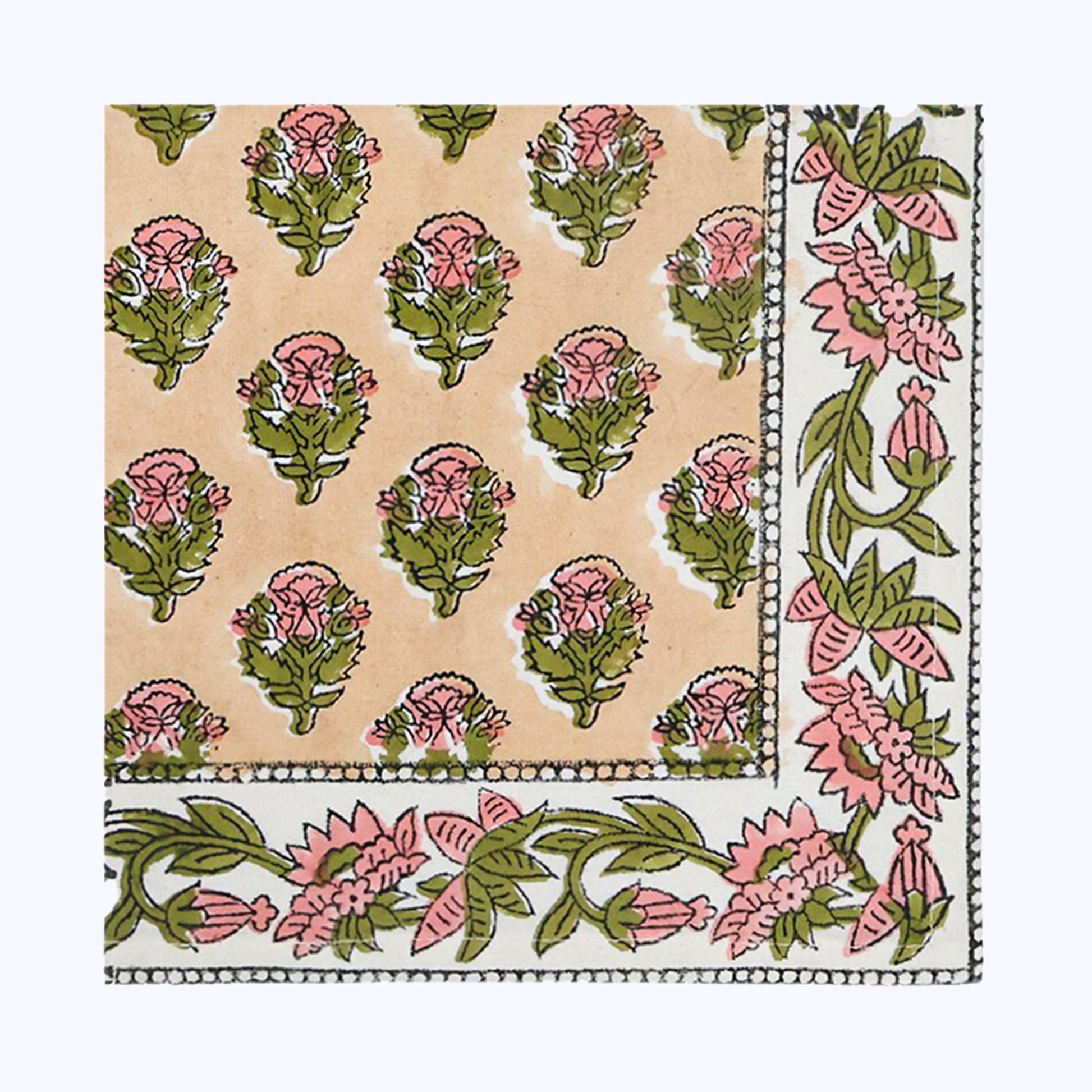 Indian Handmade Block Printed Cotton Napkins Set Of 4 - My Store