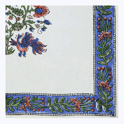 Purple and White Hand Block Printed Cotton Napkins Set Of 4 - My Store