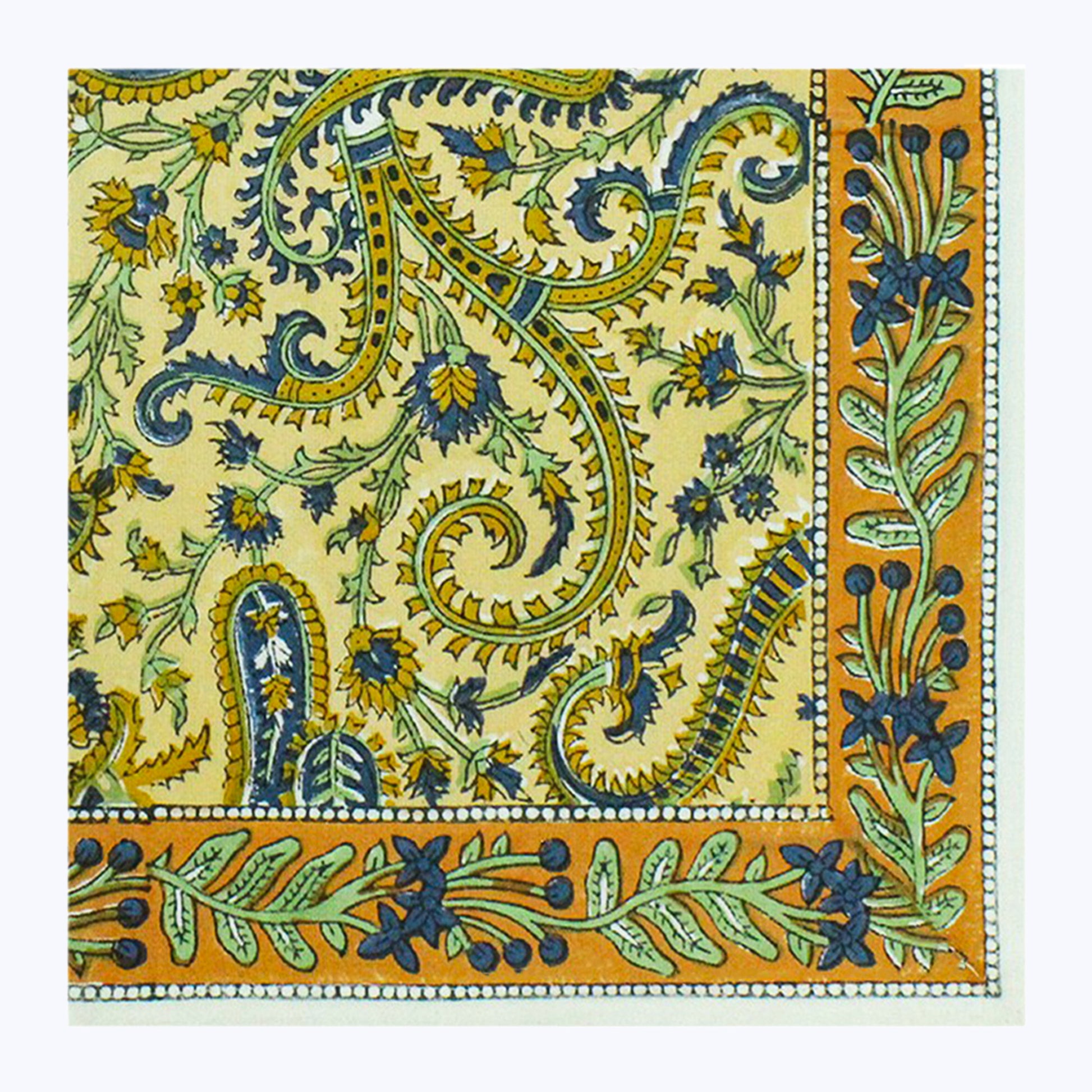 Orange and Blue Handmade Cotton Set 4 Napkins - My Store