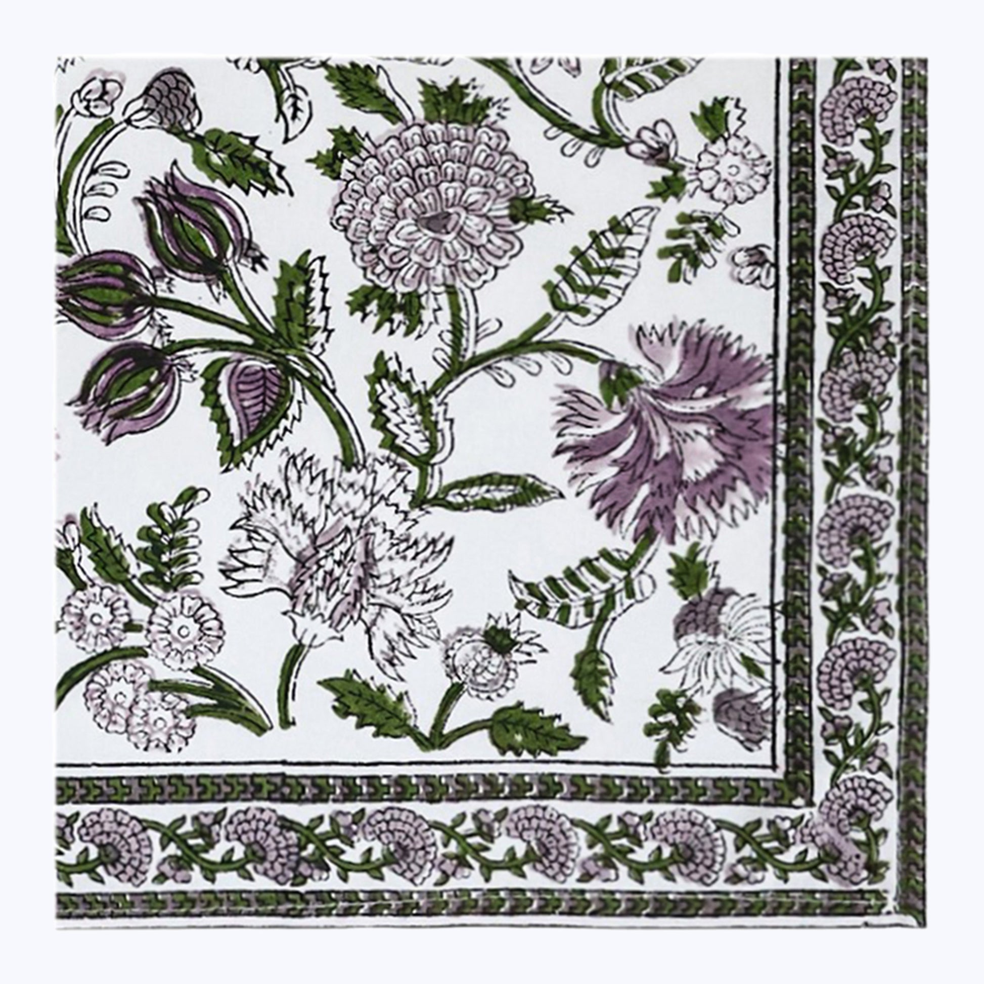 Indian Handmade Block Printed Cotton Napkins Set Of 4 - My Store