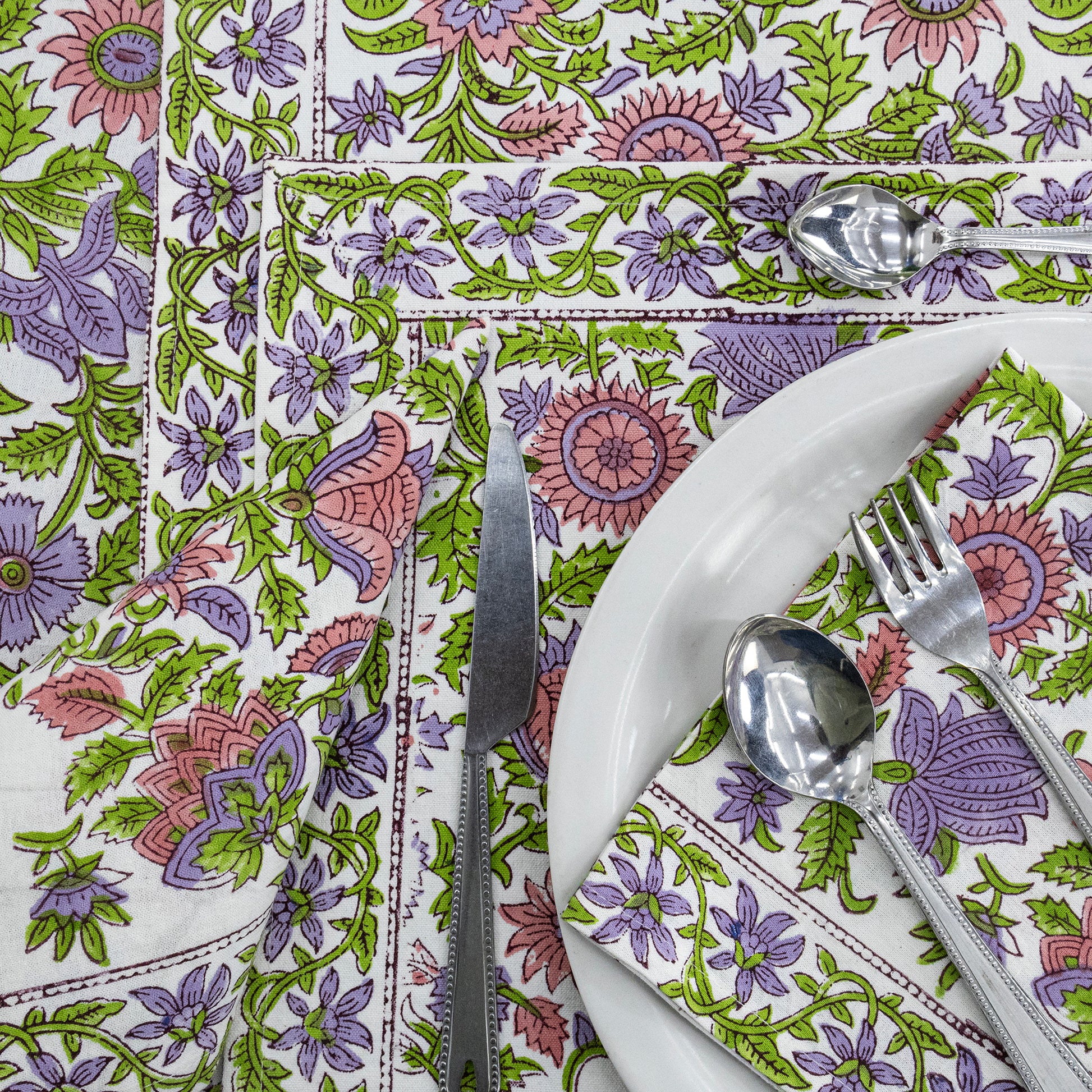 Handmade Block Printed Cotton Round Tablecloth - My Store