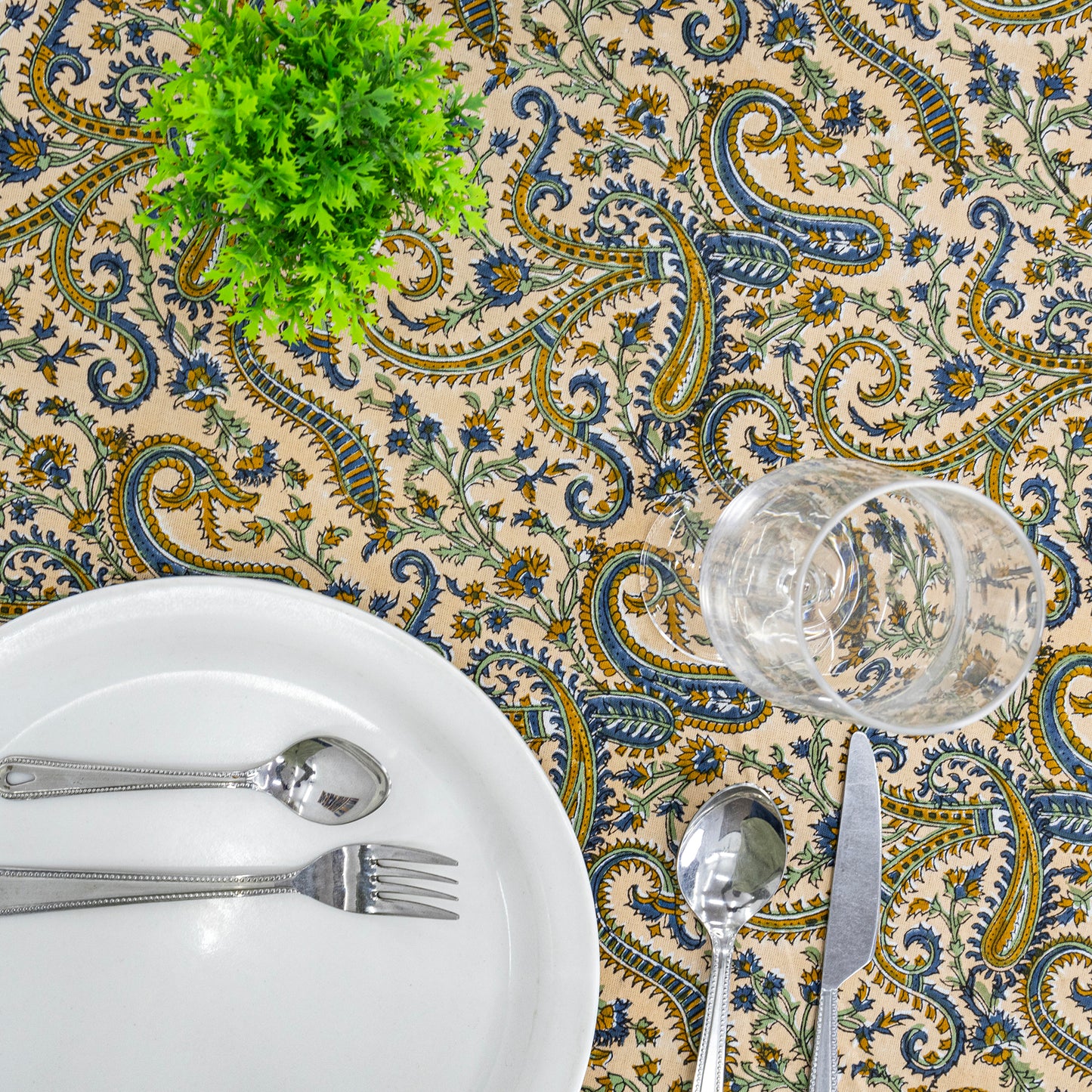 Indian Hand Crafted Table Cloth - Premium Cotton Table Cloth - My Store