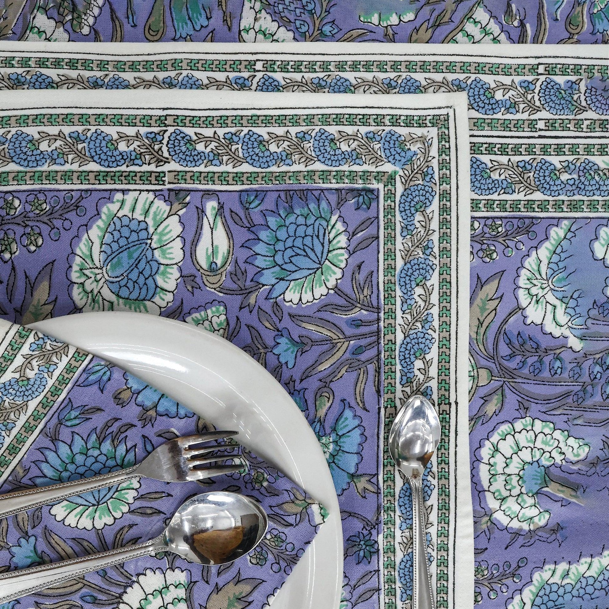 Mauve & White Round Table Cloth, Cotton Table Linens, Custom Size Table - My Store