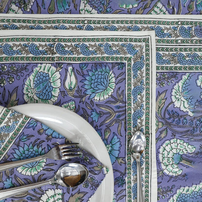 Mauve & White Round Table Cloth, Cotton Table Linens, Custom Size Table - My Store