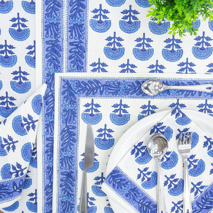 Blue & White Round Tablecloth, Custom Size Table Linens - My Store