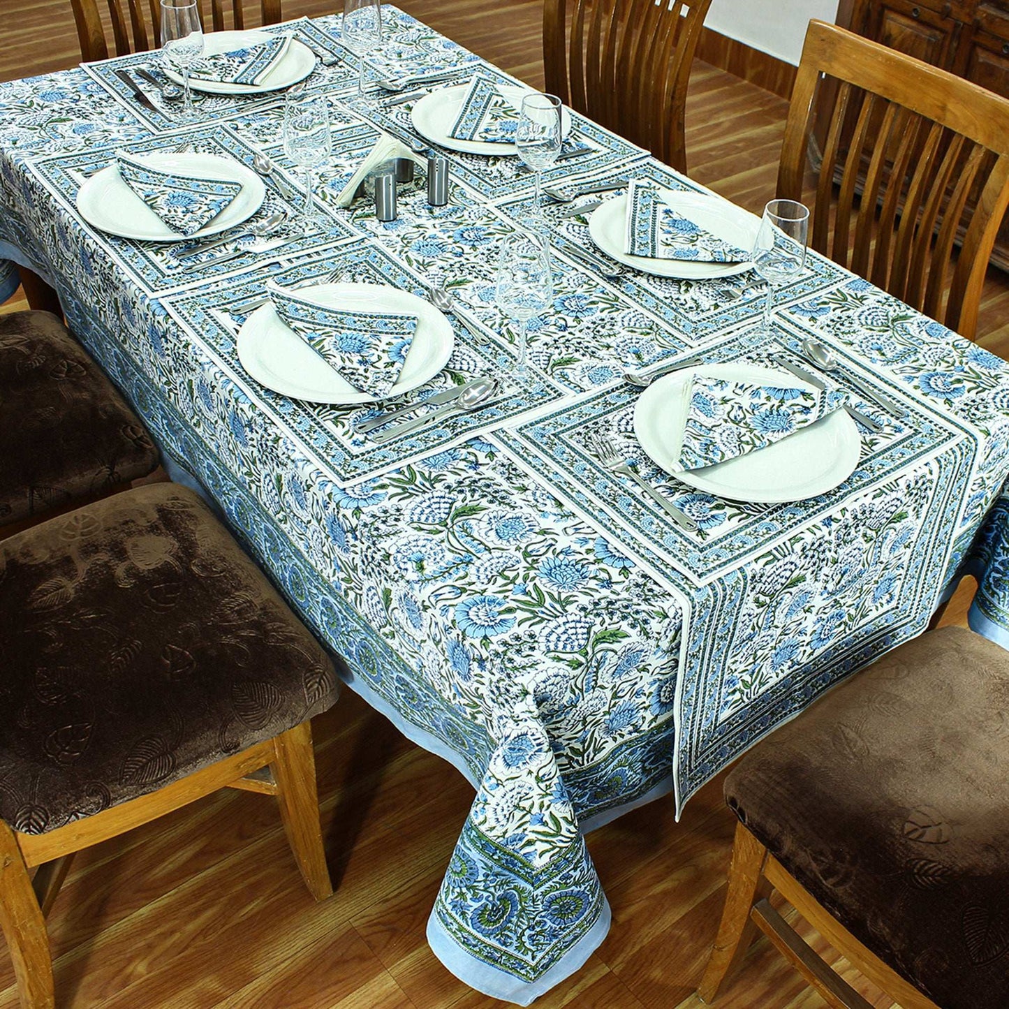 Indian Hand Block Printed Cotton Tablecloth For Dining - My Store