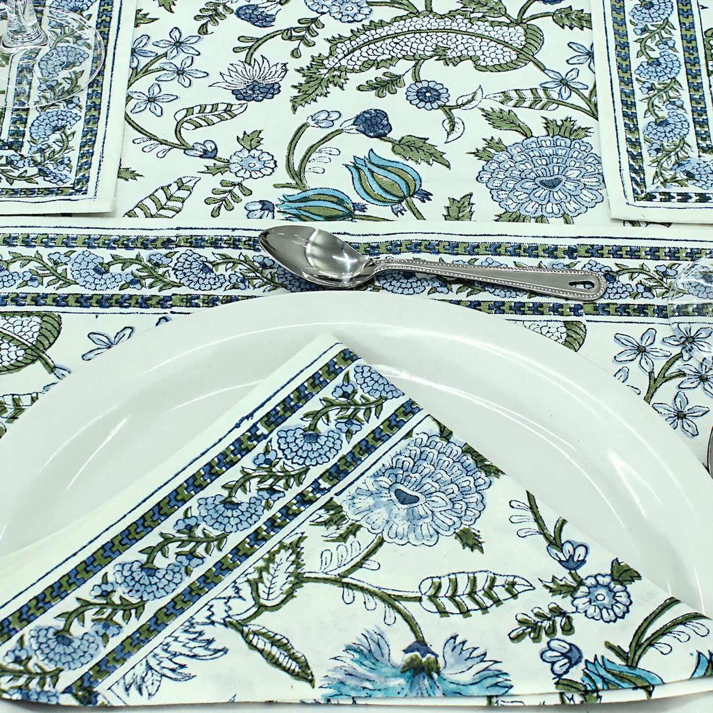 Indian Cotton Block Printed Table Cloth For Dinning Decor - My Store