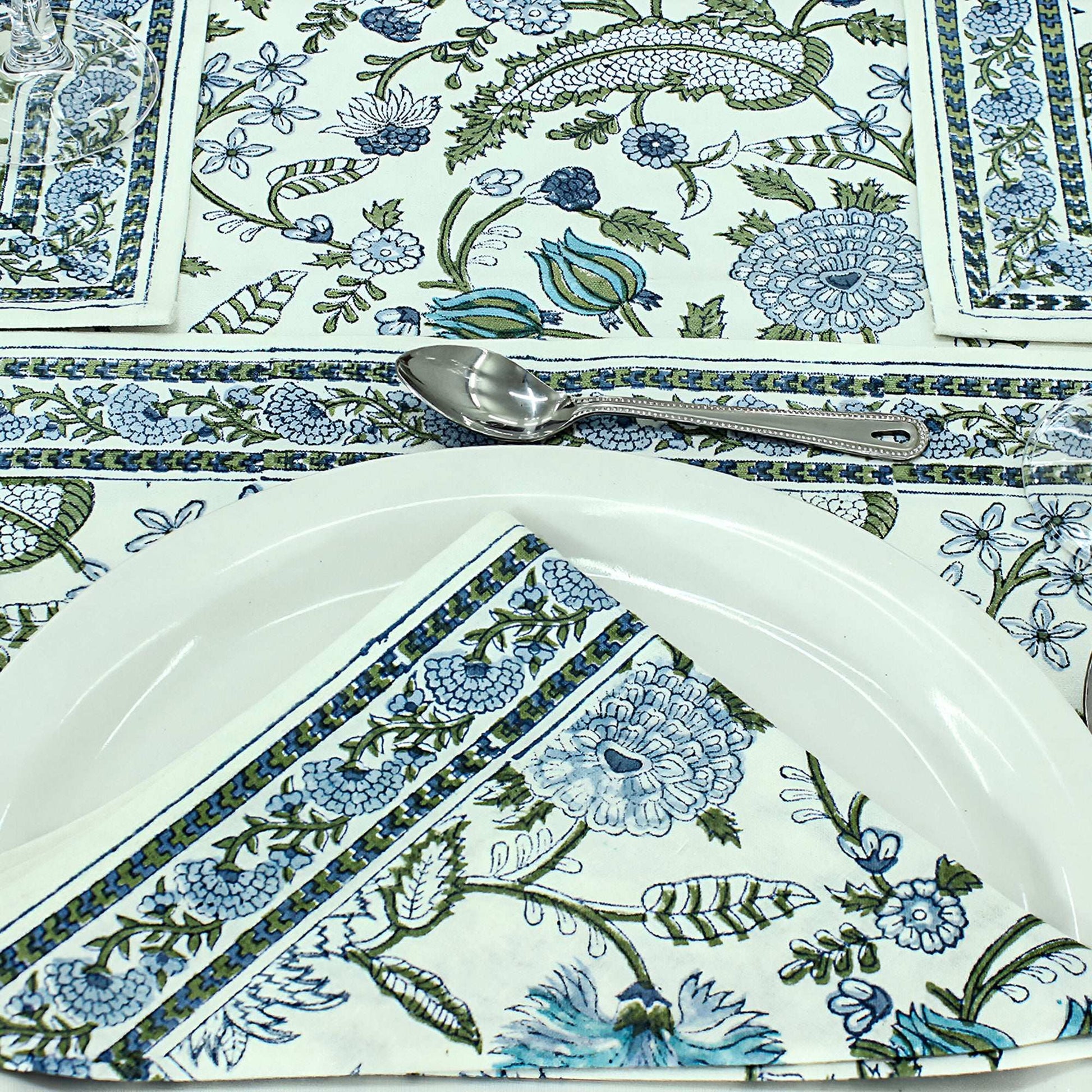 Indian Cotton Block Printed Table Cloth For Dinning Decor - My Store