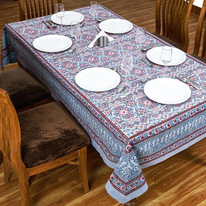 Indian Handmade Table Cloth - Cotton Block Printed Rectangle Table Cover - My Store