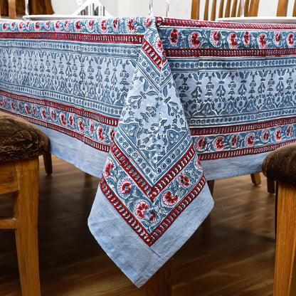 Indian Handmade Table Cloth - Cotton Block Printed Rectangle Table Cover - My Store