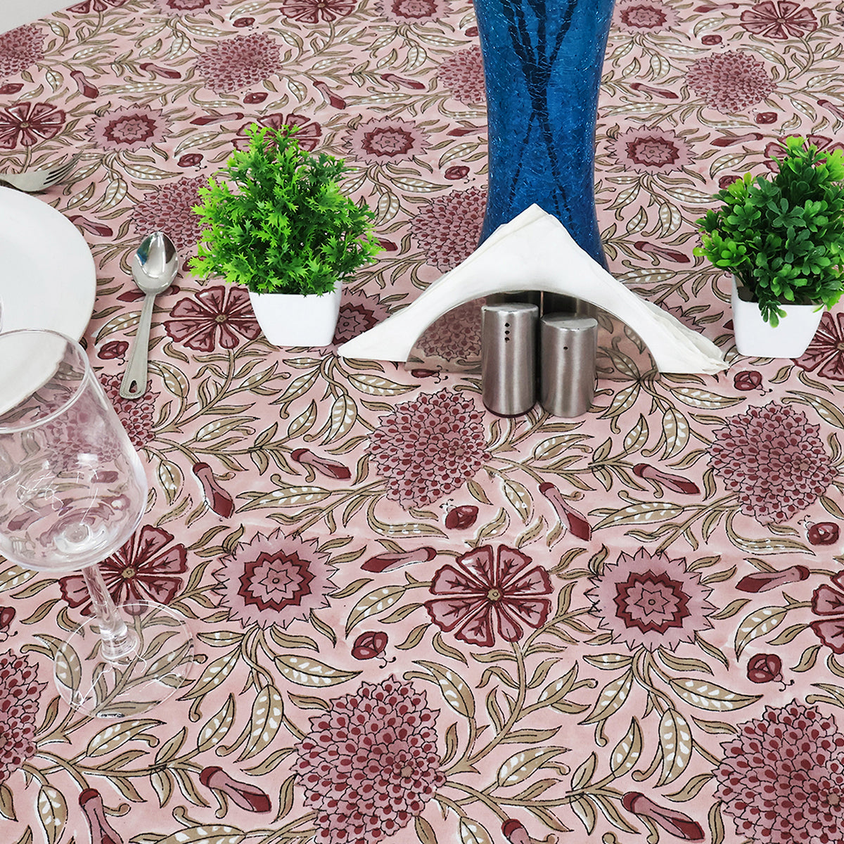 Handmade Block Printed Cotton Round Tablecloth - My Store