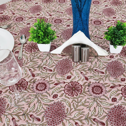 Handmade Block Printed Cotton Round Tablecloth - My Store