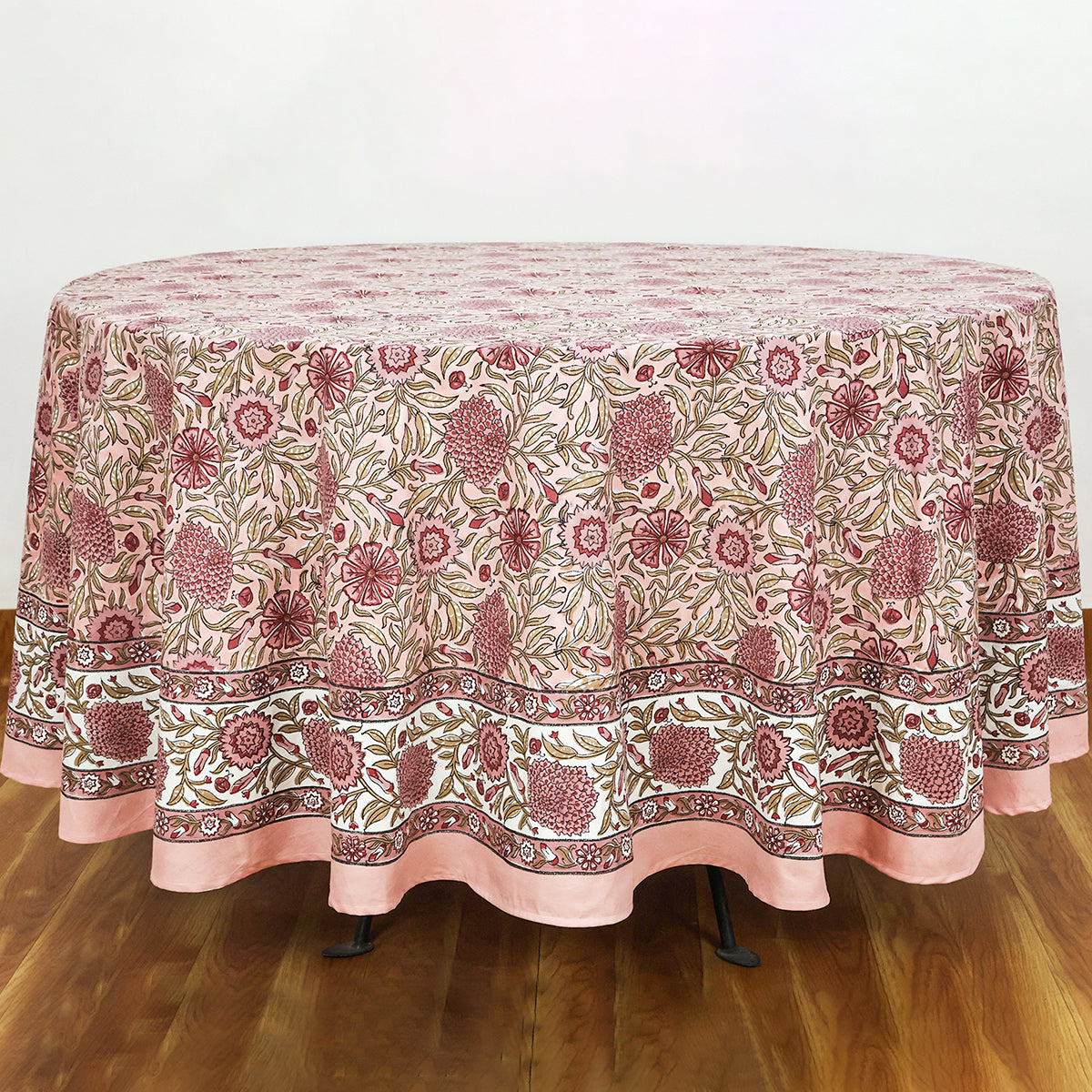 Handmade Block Printed Cotton Round Tablecloth - My Store