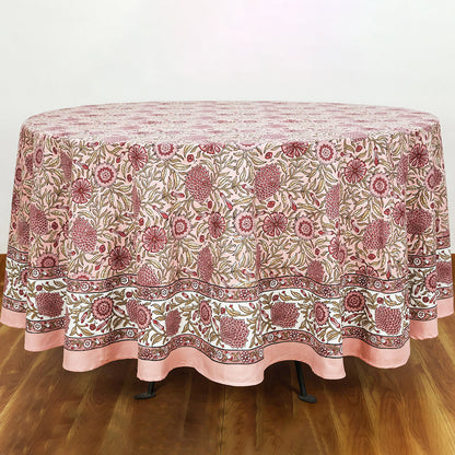 Handmade Block Printed Cotton Round Tablecloth - My Store