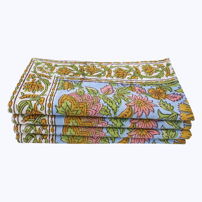 Indian Handmade Block Printed Cotton Napkins Set Of 4 - My Store