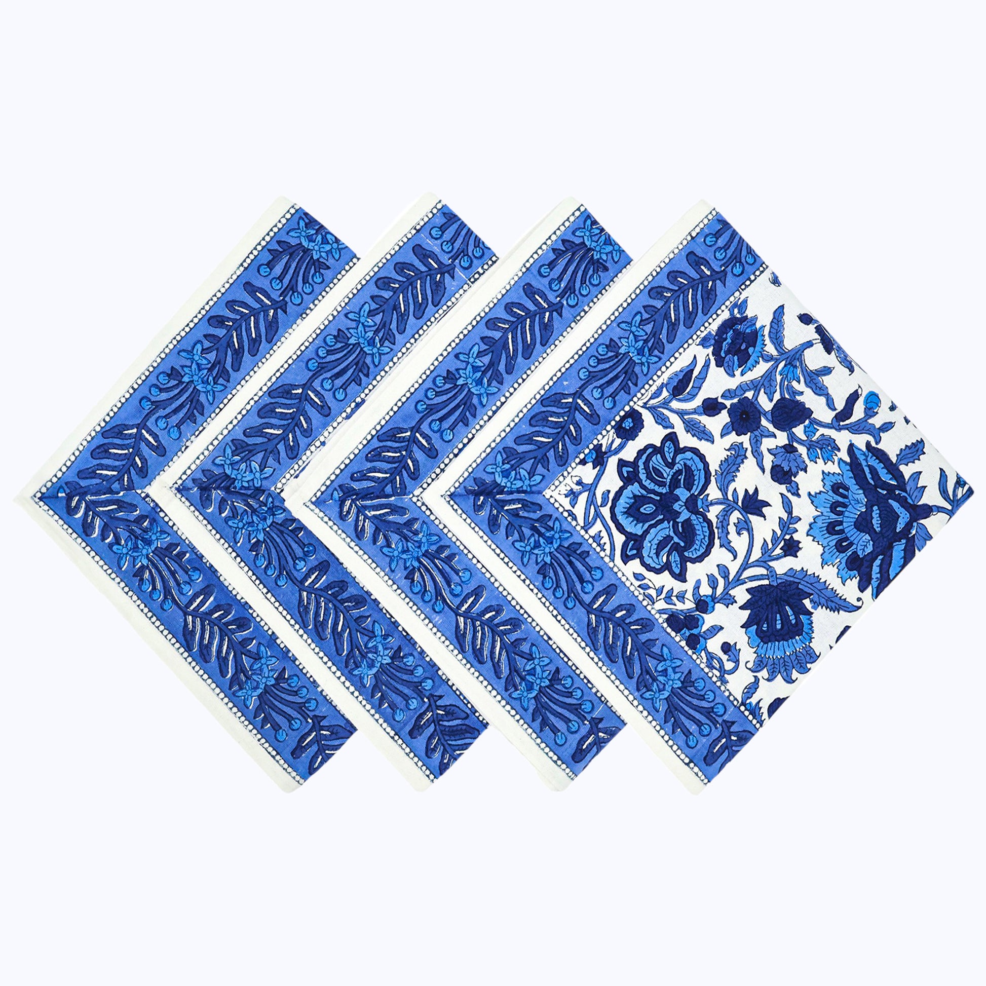 Cotton Handcrafted Block Print Set Of 4 Table Napkins - My Store