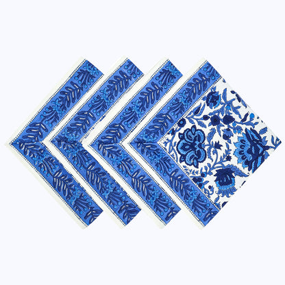 Cotton Handcrafted Block Print Set Of 4 Table Napkins - My Store