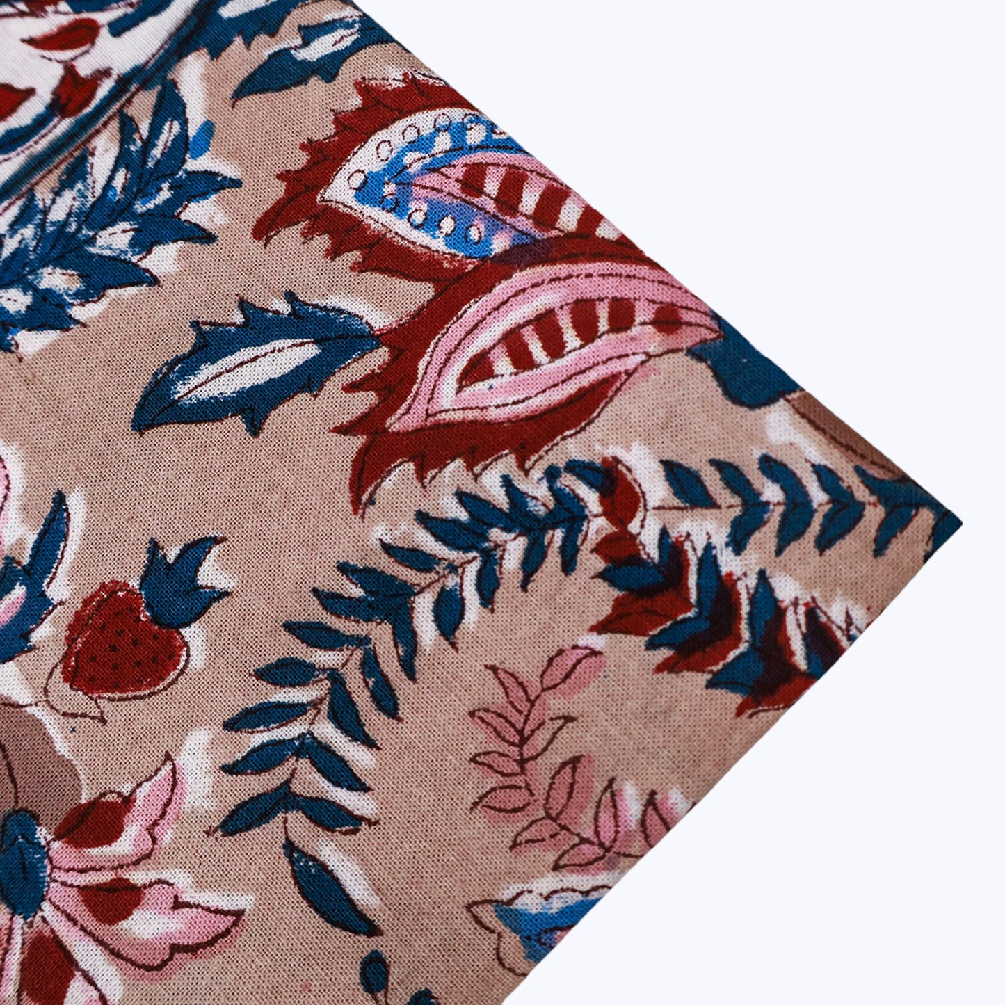 Pink With Handmade Block Printed Cotton Napkins Set Of 4 - My Store