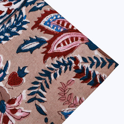 Pink With Handmade Block Printed Cotton Napkins Set Of 4 - My Store