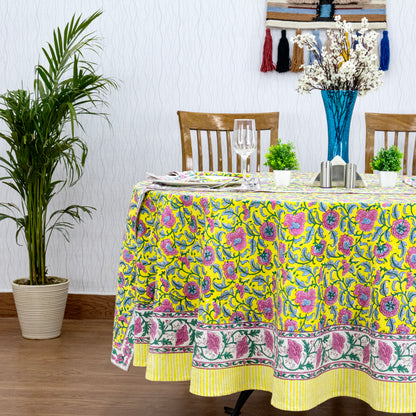 Handmade Block Printed Cotton Tablecloth - My Store