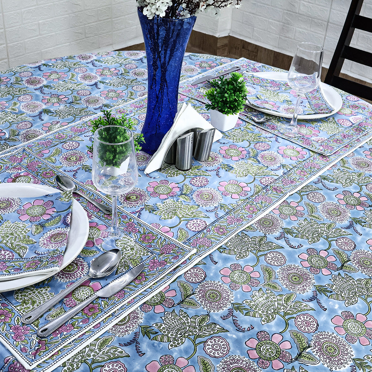 Purple and Pink Handmade Round Cotton Tablecloth - My Store