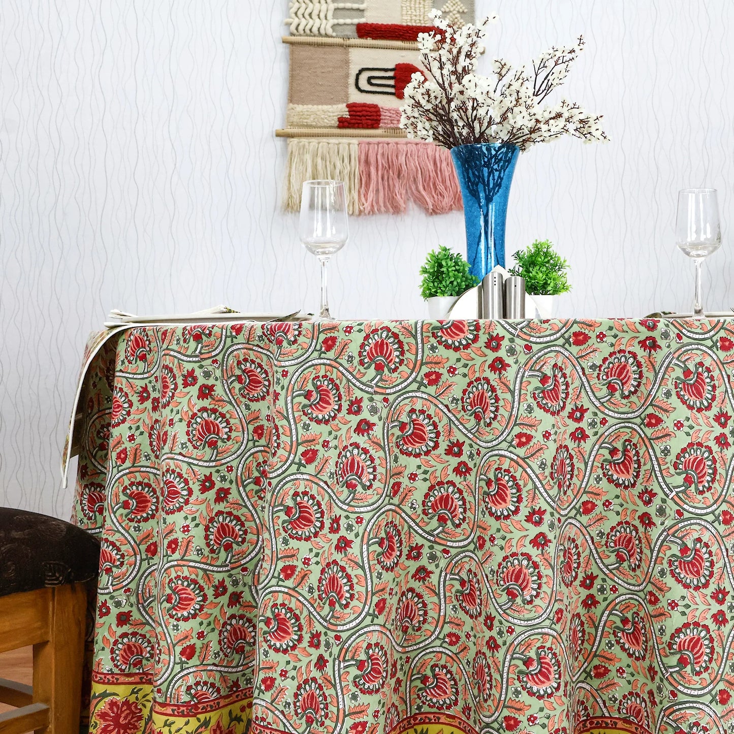 Red and Green Dining Tablecloth, Wedding Table Decorative Table Cloth - My Store